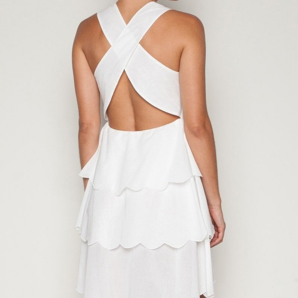 Marysia san onofre dress white scallop hem - Picture 3 of 4